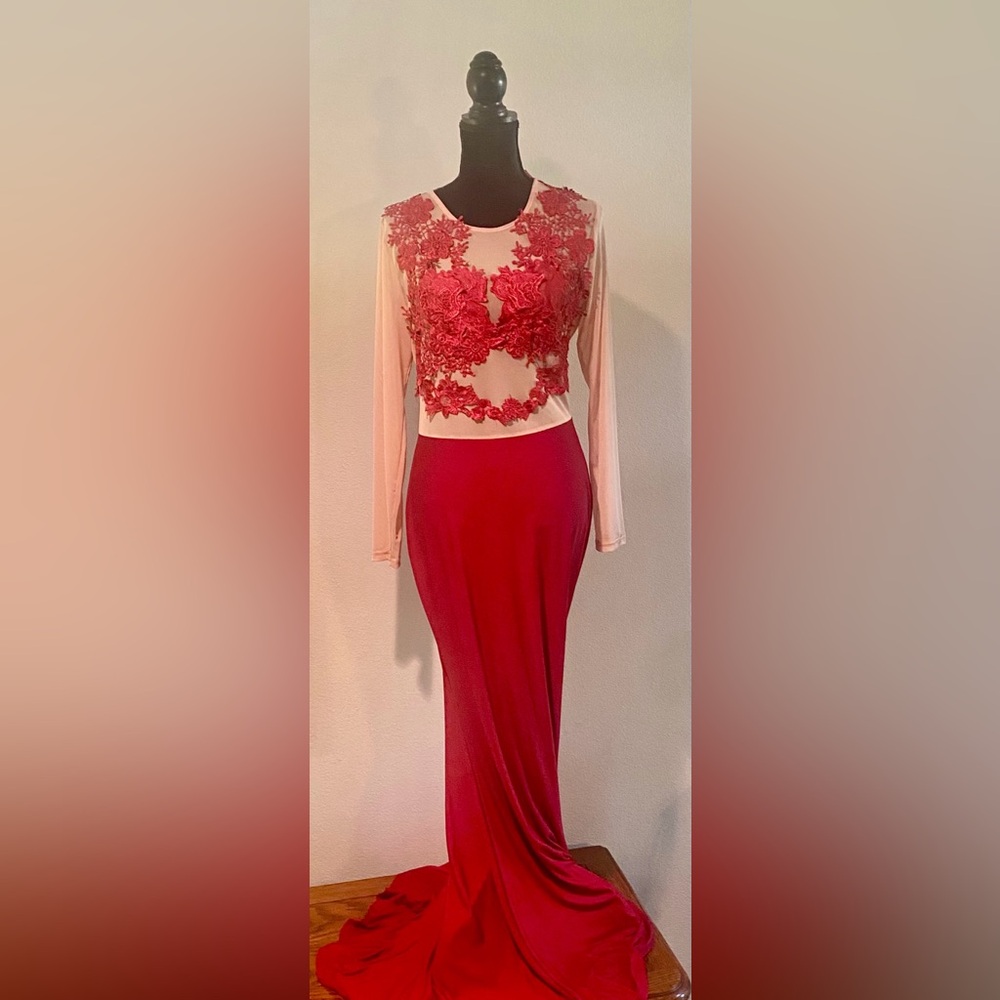 Custom Handmade Long Sleeve Prom Dress / Formal Gown by Maiya in New Orleans (L)